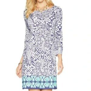 Lilly Pulitzer Hollee Pineapple Party Engineered Blue/White Cutout Back Dress